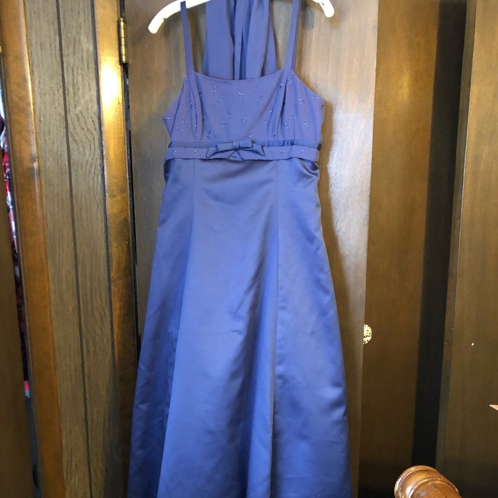 Purple bridesmaid dress with shall